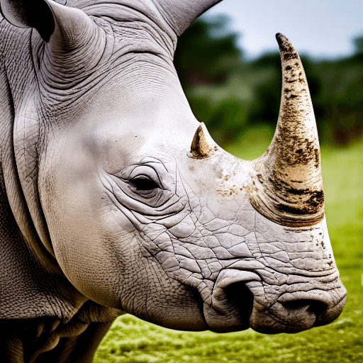White Rhino Closeup