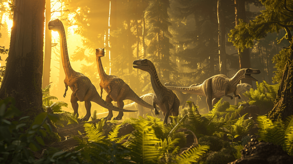 a progression line of herbivorous dinosaurs from the Cretaceous period