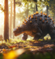 Ankylosaurus mid-stride displaying its robust frame