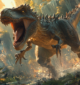 Allosaurus showcasing its sharp claws and powerful tail